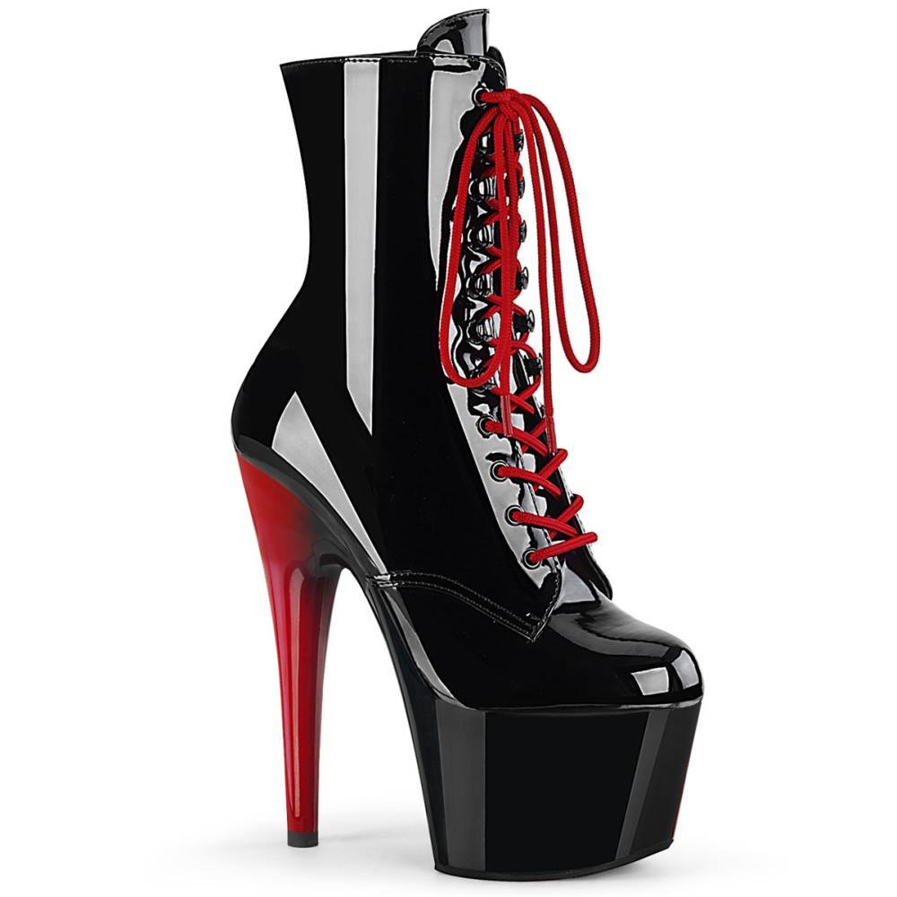 Pleaser - ADORE1020 Platform Boots, Pole dance shoes - Black/Red Product image